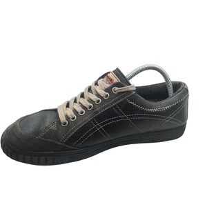 Seven7 Shoes Mens Size 11 Black Leather Canvas Humboldt Black Casual Sneakers